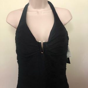 La Blanca Swimsuit size 16 Black Tankini Halter Top Women’s NWT